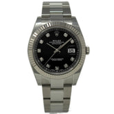 Rolex Datejust 41 Black Diamond Dial Stainless Steel Master Copy Watch For Men | 41mm Automatic