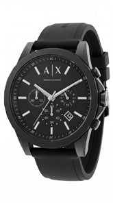 Armani Exchange AX2098 Men's Chronograph Watch | Black Dial | Black Silicone Strap | 43mm