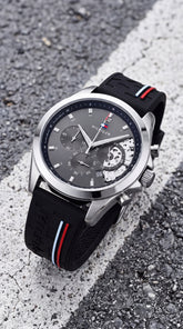 Tommy Hilfiger Baker Chronograph Men's Watch | Black Dial | Black Silicone Strap | 43mm