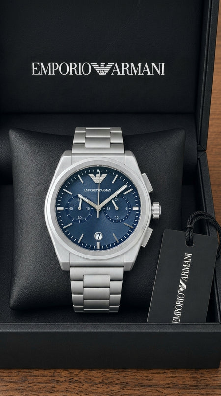 Emporio Armani AR11560 Blue Sunray Chronograph Master Copy Watch For Men | 42mm