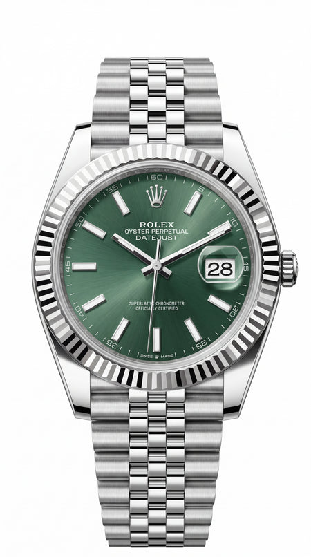 Rolex Datejust 41 Mint Green Dial Jubilee Bracelet Premium Automatic Watch For Men | 41mm