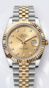 Rolex Datejust 41 Champagne Diamond Dial Two Tone Jubilee Premium Automatic Watch For Men | 41mm