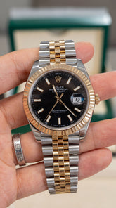 Rolex Datejust 41 Black Dial Two-Tone Jubilee Premium Automatic Watch For Men | 41mm