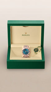 Rolex Sky-Dweller Blue Green Dial Everose Gold Premium Automatic Watch For Men | 42mm