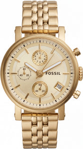 Fossil Boyfriend Chronograph Women's Watch | Gold Dial Gold Stainless Steel Bracelet | 7AA Premium Collection