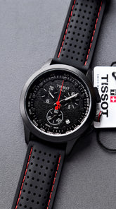 Tissot T-Race Vuelta Chronograph Black Dial Silicone Strap Men's Watch | 7AA Premium Collection