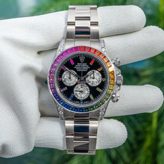 Rolex Rainbow Automatic 42mm Men's Watch | Rainbow Bezel Stainless Steel