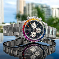 Rolex Rainbow Automatic 42mm Men's Watch | Rainbow Bezel Stainless Steel