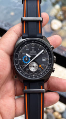 Omega Seamaster Chronograph ST Black PVD Premium Quartz Chronograph Watch For Men | 42mm