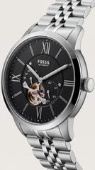 Fossil Townsman Automatic Skeleton Black Dial Men's Watch | Stainless Steel | 43mm