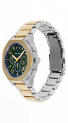 Armani Exchange Rafael Green Dial Two Tone Chronograph Premium Men's Watch | 43mm