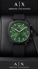 Emporio Armani Green Chronograph Men's Watch | Black Case | 43mm