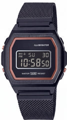 Casio Vintage Digital Black Mesh Unisex Watch | Black Dial | LED Illuminator | 36mm