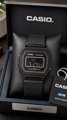 Casio Vintage Digital Black Mesh Unisex Watch | Black Dial | LED Illuminator | 36mm