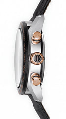 TAG Heuer Carrera Chronograph Men's Watch | Black Dial | Rose Gold Accents | 44mm Leather Strap