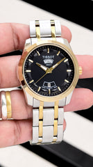 Tissot Couturier Day-Date Men's Watch | Black Dial | Two-Tone Stainless Steel | 43mm