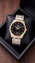 Tissot Couturier Day-Date Men's Watch | Black Dial | Two-Tone Stainless Steel | 43mm