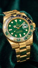 Rolex GMT-Master II Men's Watch | Green Dial | Gold-Tone Stainless Steel | 41mm