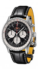 Breitling Navitimer Chronograph Men's Watch | Black Dial | Leather Strap | 44mm
