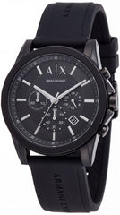 Armani Exchange AX2098 Men's Chronograph Watch | Black Dial | Black Silicone Strap | 43mm