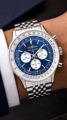 Breitling Navitimer Chronograph Men's Watch | Blue Dial | Stainless Steel Bracelet | 44mm