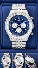 Breitling Navitimer Chronograph Men's Watch | Blue Dial | Stainless Steel Bracelet | 44mm