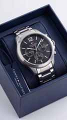 Tommy Hilfiger TH17921561 Men's Chronograph Watch | Black Dial | Stainless Steel Bracelet | 43mm