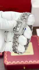 Cartier Coussin de Cartier Women's Watch | Silver Stainless Steel Bracelet | White Dial | 33mm