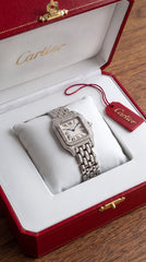 Cartier Coussin de Cartier Women's Watch | Silver Stainless Steel Bracelet | White Dial | 33mm