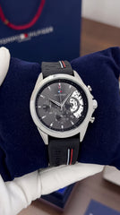 Tommy Hilfiger Baker Chronograph Men's Watch | Black Dial | Black Silicone Strap | 43mm