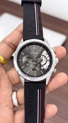 Tommy Hilfiger Baker Chronograph Men's Watch | Black Dial | Black Silicone Strap | 43mm