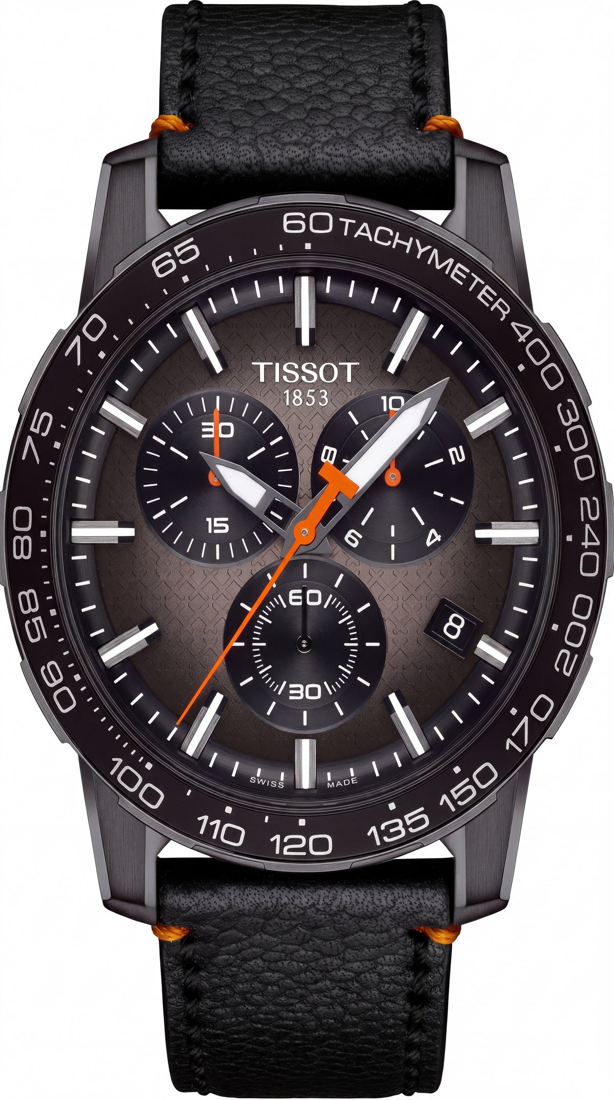 Tissot Supersport Chrono Men's Watch | Black Dial | Leather Strap | Quartz Chronograph | 45mm