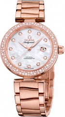 Omega Ladymatic Diamond Edition Women's Watch | White Dial | Rose Gold Crystal Bezel | 30mm