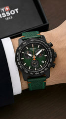 Tissot Supersport Chrono XL Green Leather Master Copy Watch For Men | 45.5mm