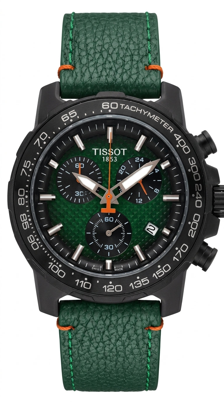 Tissot Supersport Chrono XL Green Leather Master Copy Watch For Men | 45.5mm