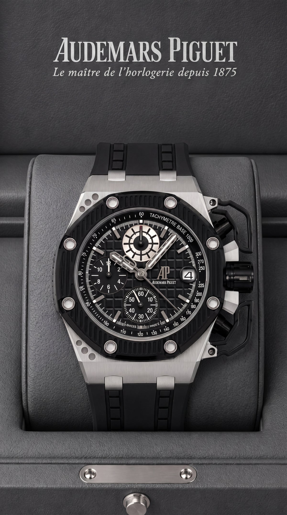 Audemars Piguet Royal Oak Offshore Survivor Black Master Copy Watch For Men | 43mm Limited Edition