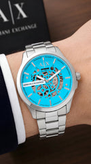 Armani Exchange Hampton Automatic Tiffany Blue Master Copy Watch For Men | 43mm