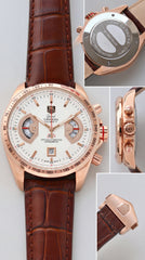 TAG Heuer Grand Carrera RS Calibre 17 Chronograph Men's Watch | Rose Gold Brown Leather | 7AA Premium Collection