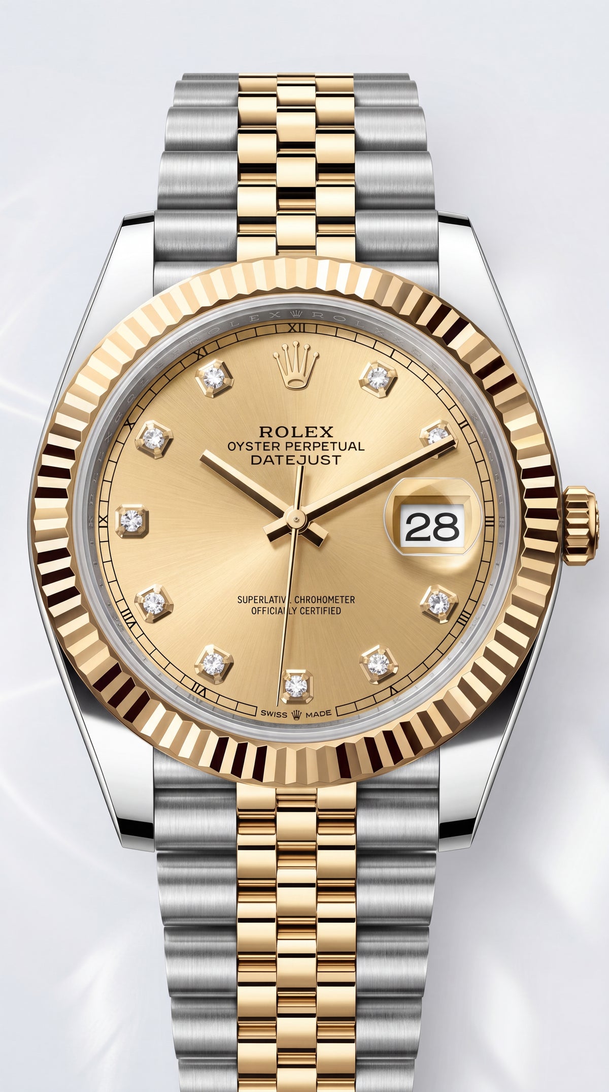 Rolex Datejust 41 Champagne Diamond Dial Two Tone Jubilee Premium Automatic Watch For Men | 41mm
