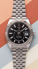 Rolex Sky-Dweller Black Dial Jubilee Premium Automatic Watch For Men | 42mm