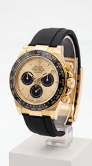 Rolex Cosmograph Daytona Gold Dial Oysterflex Premium Automatic Chronograph Watch For Men | 40mm