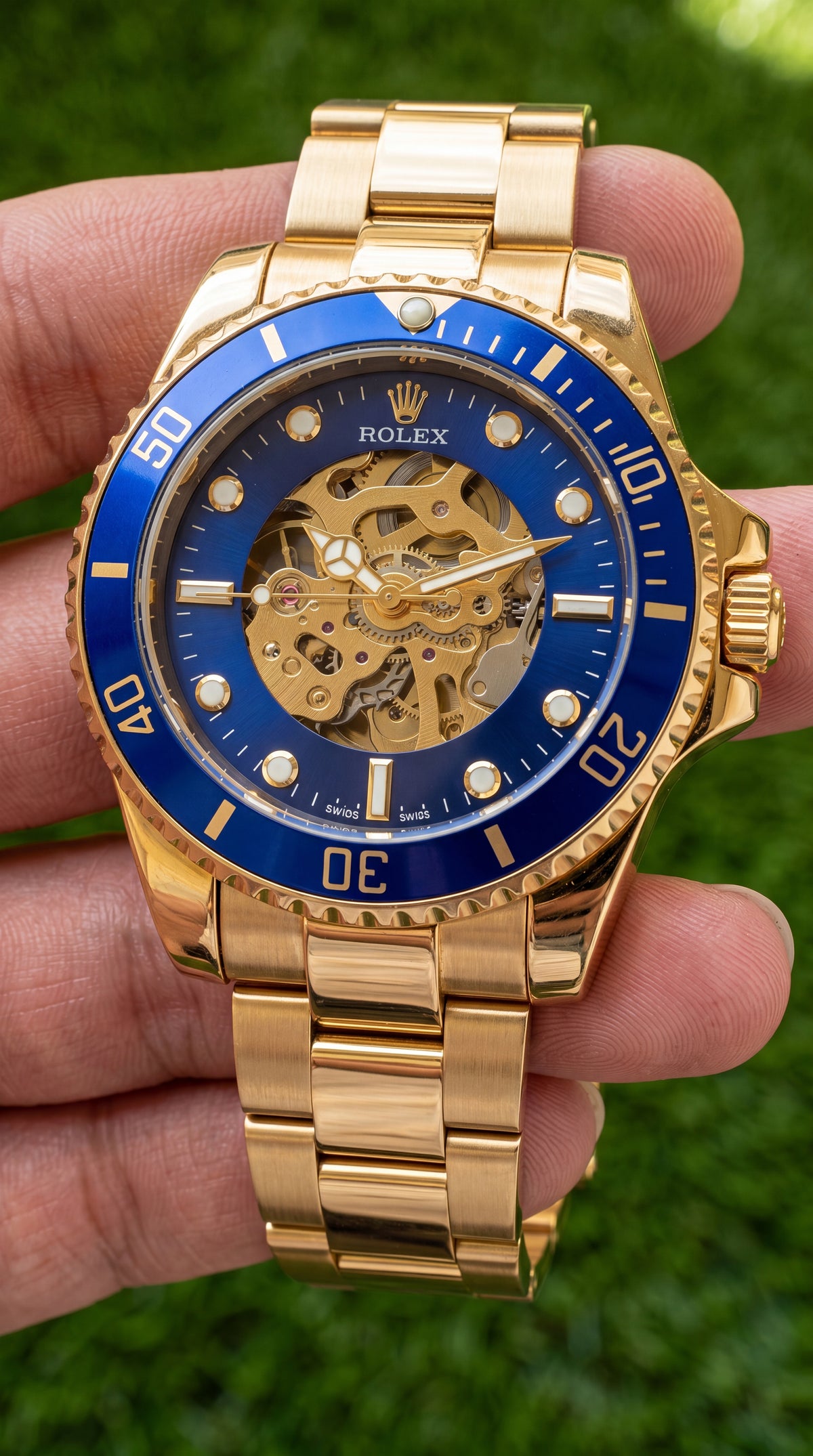 Rolex Submariner Skeleton Blue Dial Premium Automatic Watch For Men | 41mm