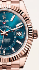Rolex Sky-Dweller Blue Green Dial Everose Gold Premium Automatic Watch For Men | 42mm