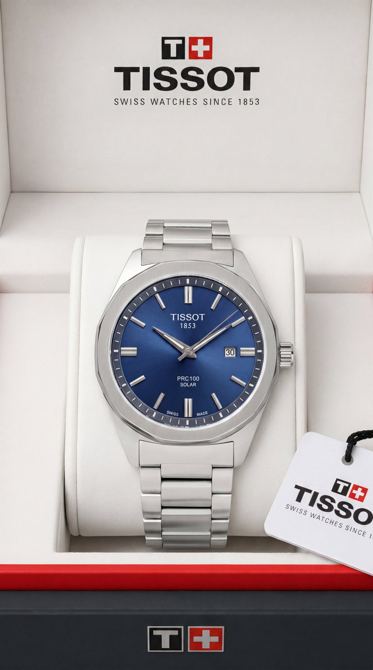 Tissot PRC 100 Solar Blue Dial Stainless Steel Men's Watch | 7AA Premium Collection