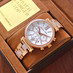 Michael Kors Sofie Rose Gold Women's Watch | Pink Dial Chronograph | 38mm